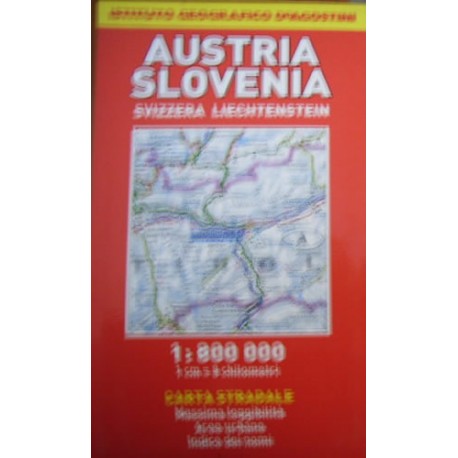 Austria, Slovenia, Svizzera, Liechtenstein 1:800.000