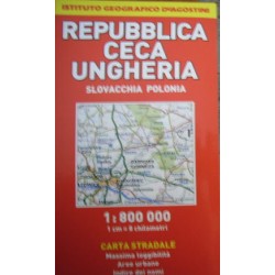 Ungheria, Repubblica Ceca, Polonia, Slovacchia 1:800.000