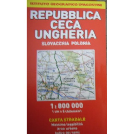 Ungheria, Repubblica Ceca, Polonia, Slovacchia 1:800.000